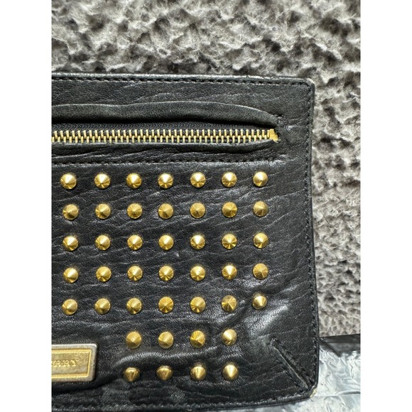Vintage Burberry Women s Studded Leather Clutch Bag Black ITALBSRL239CAL 8.5 x 5 - Picture 5 of 10